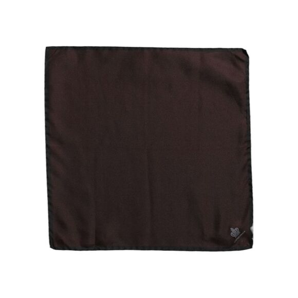 Dolce & Gabbana Pocket Square Silk Accessory Men Brown Scarves